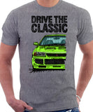 Drive The Classic Mitsubishi Lancer Evolution 3. T-shirt in Heather Grey Colour