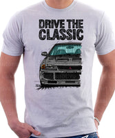 Drive The Classic Mitsubishi Lancer Evolution 3. T-shirt in White Colour
