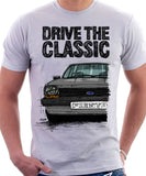 Drive The Classic Ford Fiesta Mk1 Big Bumper. T-shirt in White Colour