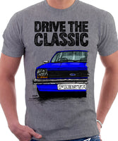 Drive The Classic Ford Fiesta Mk1 Small Bumper. T-shirt in Heather Grey Colour