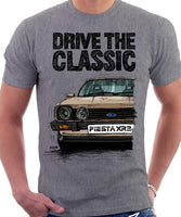 Drive The Classic Ford Fiesta Mk1 XR2. T-shirt in Heather Grey Colour