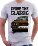 Drive The Classic Ford Fiesta Mk1 XR2. T-shirt in White Colour