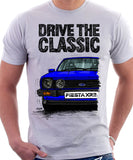 Drive The Classic Ford Fiesta Mk1 XR2. T-shirt in White Colour