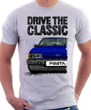 Drive The Classic Ford Fiesta Mk2 Ghia. T-shirt in White Colour