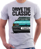 Drive The Classic Ford Fiesta Mk2 Ghia. T-shirt in White Colour