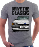 Drive The Classic Ford Fiesta Mk2 Standard Model. T-shirt in Heather Grey Colour