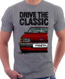Drive The Classic Ford Fiesta Mk2 Standard Model. T-shirt in Heather Grey Colour