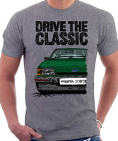 Drive The Classic Ford Fiesta Mk2 XR2. T-shirt in Heather Grey Colour