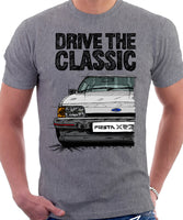 Drive The Classic Ford Fiesta Mk2 XR2. T-shirt in Heather Grey Colour