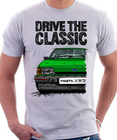 Drive The Classic Ford Fiesta Mk2 XR2 . T-shirt in White Colour