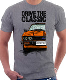 Drive The Classic Ford Capri Mk3 Black Grille T-shirt in Heather Grey Colour