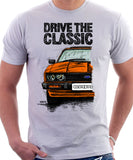 Drive The Classic Ford Capri Mk3 Black Grille T-shirt in White Colour