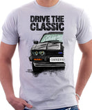 Drive The Classic Ford Capri Mk3 Black Grille T-shirt in White Colour