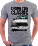 Drive The Classic Ford Escort MK3. T-shirt in Heather Grey Colour