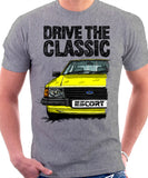 Drive The Classic Ford Escort MK3. T-shirt in Heather Grey Colour