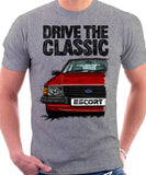 Drive The Classic Ford Escort MK3. T-shirt in Heather Grey Colour