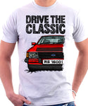 Drive The Classic Ford Escort MK3 RS 1600i. T-shirt in White Colour