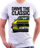 Drive The Classic Ford Escort MK3 RS 1600i. T-shirt in White Colour