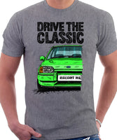 Drive The Classic Ford Escort Mk4 RS Turbo (Bumper Version 2). T-shirt in Heather Grey Colour