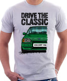 Drive The Classic Ford Escort Mk4 RS Turbo (Bumper Version 2). T-shirt in White Colour