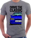 Drive The Classic Ford Escort Mk4 RS Turbo (Bumper Version 1). T-shirt in Heather Grey Colour