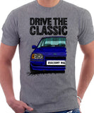 Drive The Classic Ford Escort Mk4 RS Turbo (Bumper Version 1). T-shirt in Heather Grey Colour