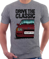 Drive The Classic Ford Escort Mk4 XR3i (Bumper Version 1). T-shirt in Heather Grey Colour