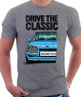 Drive The Classic Ford Escort Mk4 XR3i (Bumper Version 1). T-shirt in Heather Grey Colour