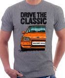 Drive The Classic Ford Escort Mk4 XR3i (Bumper Version 2). T-shirt in Heather Grey Colour