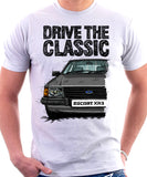 Drive The Classic Ford Escort MK3 XR3. T-shirt in White Colour