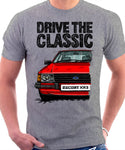 Drive The Classic Ford Escort MK3 XR3. T-shirt in Heather Grey Colour