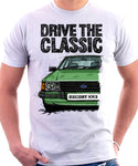 Drive The Classic Ford Escort MK3 XR3. T-shirt in White Colour