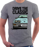 Drive The Classic Ford Sierra MK1. T-shirt in Heather Grey Colour