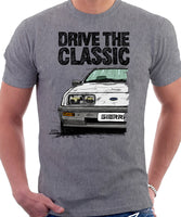 Drive The Classic Ford Sierra MK1. T-shirt in Heather Grey Colour