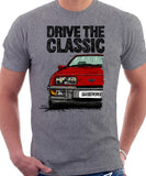 Drive The Classic Ford Sierra MK1 Ghia. T-shirt in Heather Grey Colour