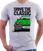 Drive The Classic Ford Sierra MK1 Ghia. T-shirt in White Colour