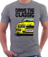 Drive The Classic Ford Sierra MK1 RS. T-shirt in Heather Grey Colour