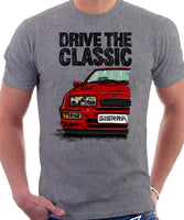 Drive The Classic Ford Sierra MK1 RS. T-shirt in Heather Grey Colour