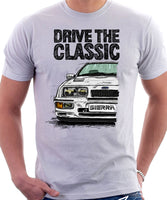 Drive The Classic Ford Sierra MK1 RS. T-shirt in White Colour