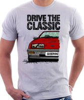 Drive The Classic Ford Sierra MK1. T-shirt in White Colour