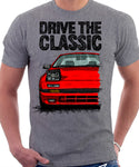 Drive The Classic Mazda RX7 Mk2 Early Model. T-shirt in Heather Grey Colour