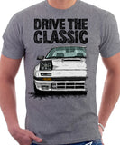 Drive The Classic Mazda RX7 Mk2 Turbo Early Model. T-shirt in Heather Grey Colour