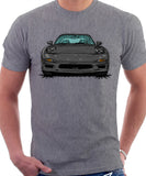 Mazda RX7 FD Early Model Lights Open. T-shirt in Heather Grey Color