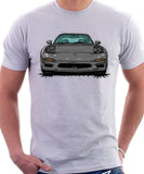 Mazda RX7 FD Early Model Lights Open. T-shirt in White Color
