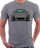 Mazda RX7 FD Late Model. T-shirt in Heather Grey Color