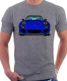Mazda RX7 FD Late Model Lights Open. T-shirt in Heather Grey Color