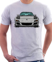 Mazda RX7 FD Late Model Lights Open. T-shirt in White Color