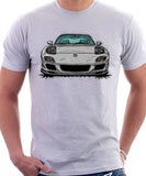 Mazda RX7 FD Late Model Lights Open. T-shirt in White Color