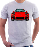 Mazda RX7 FD Late Model Lights Open. T-shirt in White Color