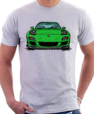 Mazda RX7 FD Late Model Lights Open. T-shirt in White Color